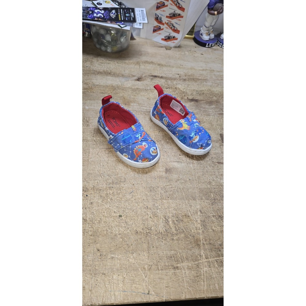 Toms Ulm Alpargata Infants Single Strap Unisex Shoes In Blue Size US 5